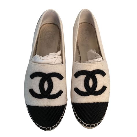 black espadrille chanel|authentic chanel espadrilles.